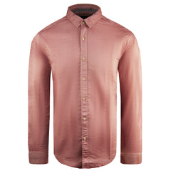 Scotch & Soda Slim Long Sleeve Plain Pink Mens Cotton Shirt