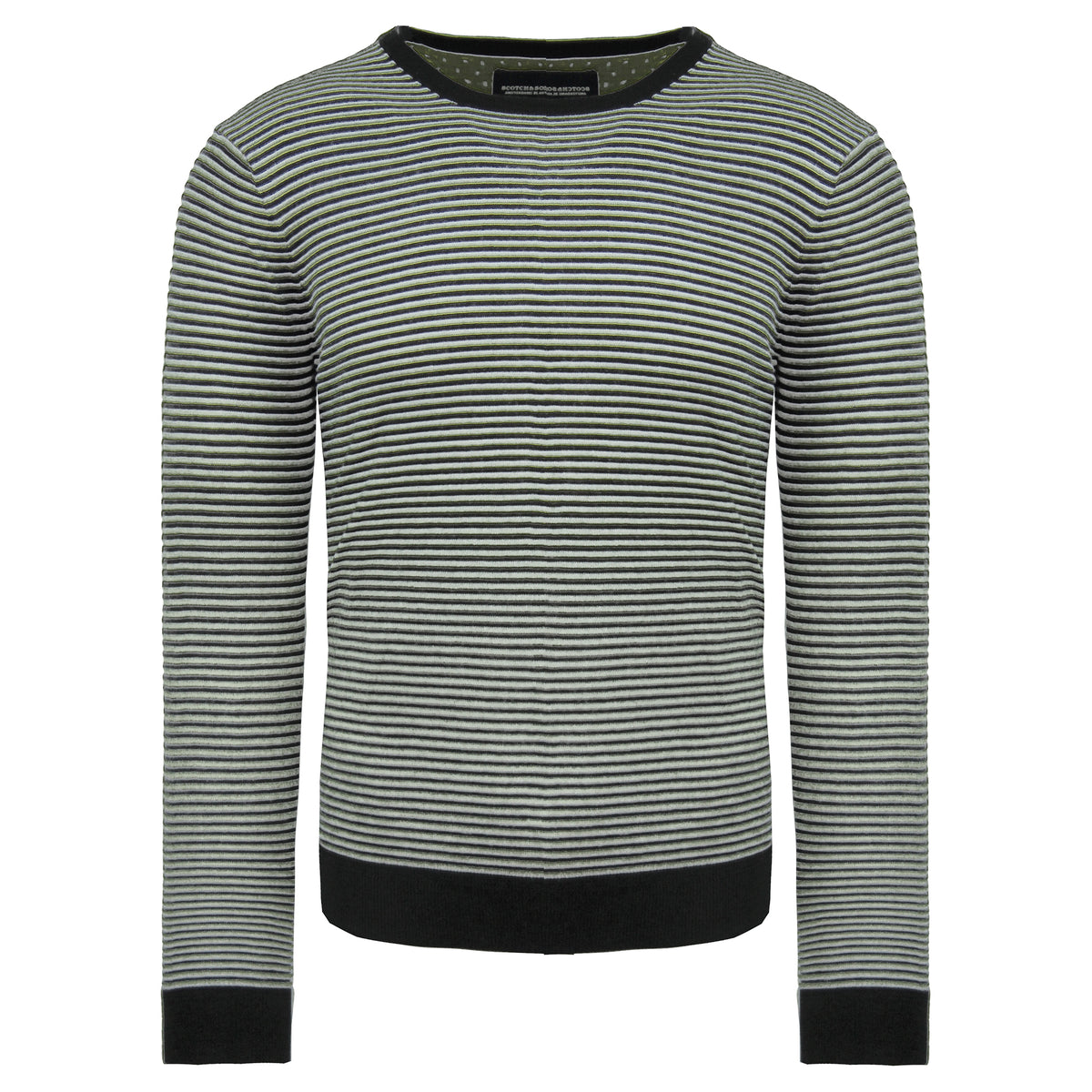 Scotch & Soda Striped Cashmere Cotton Mens Sweater