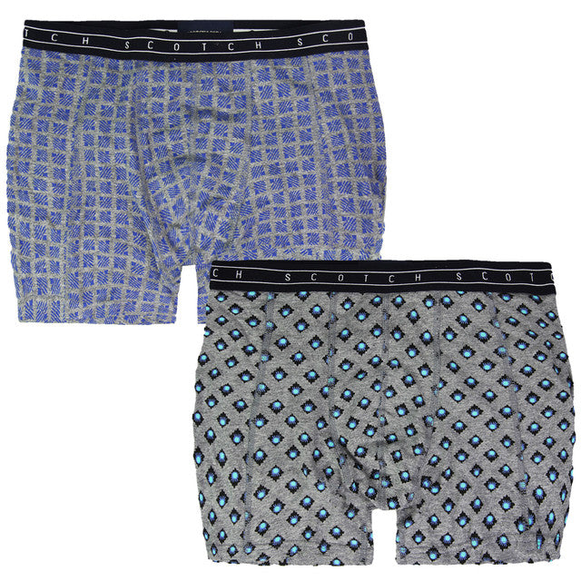 Scotch & Soda 2-Pack Stretch Assorted Cotton Boxer Shorts Pants Mens 145132 0218