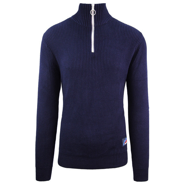 Scotch & Soda Cotton Knit Sweater 1/4 Zip Up Navy Mens Pullover