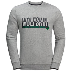 Jack Wolfskin Slogan Mens Grey Sweater