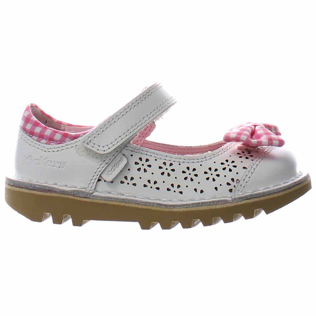 Kickers Kick Bowtie 2 Kids White Shoes