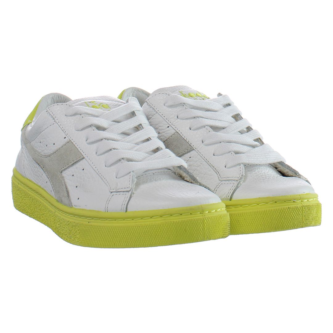 Diadora Montecarlo H Color Block Womens White/Tellow Trainers