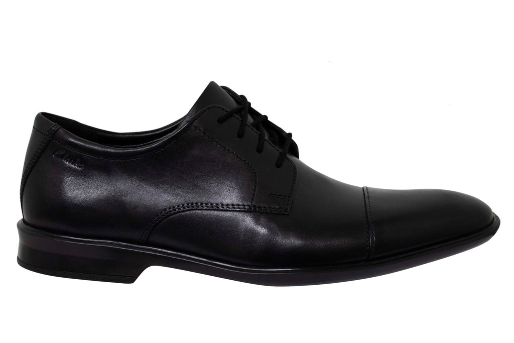 Clarks Bensley Cap Mens Black Oxford Shoes