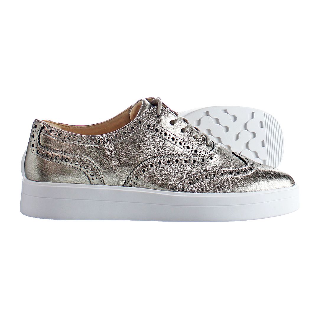 Clarks Hero Brogue Womens Silver Shoes