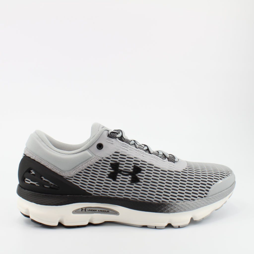 Under Armour Charged Intake 3 Grey Textile Mens Lace Up Trainers 3021229 100