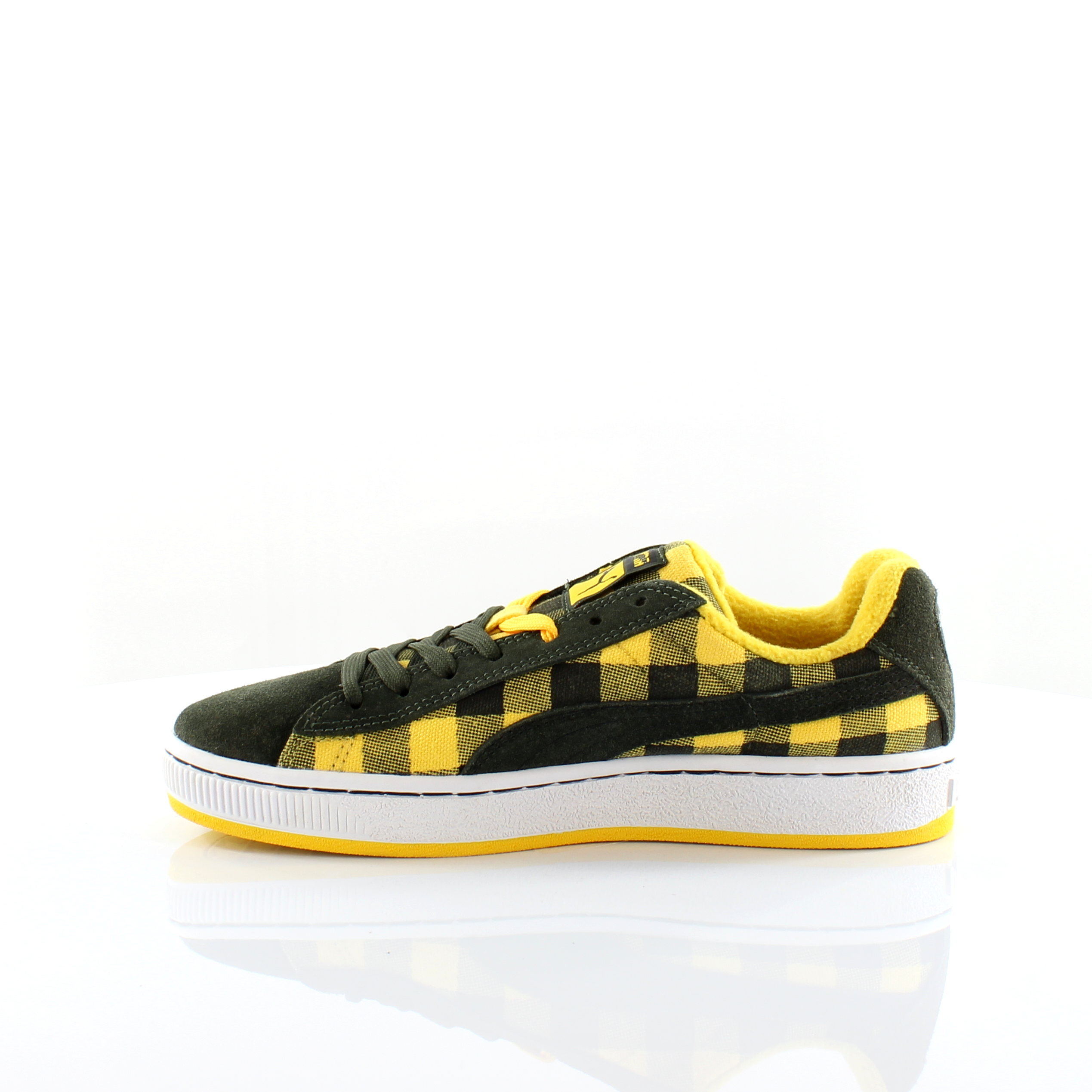 Puma Basket II Mens Green/Yellow Trainers