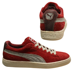 Puma Suede Classic Rugged Lo Casual Mens Distressed Red Trainers