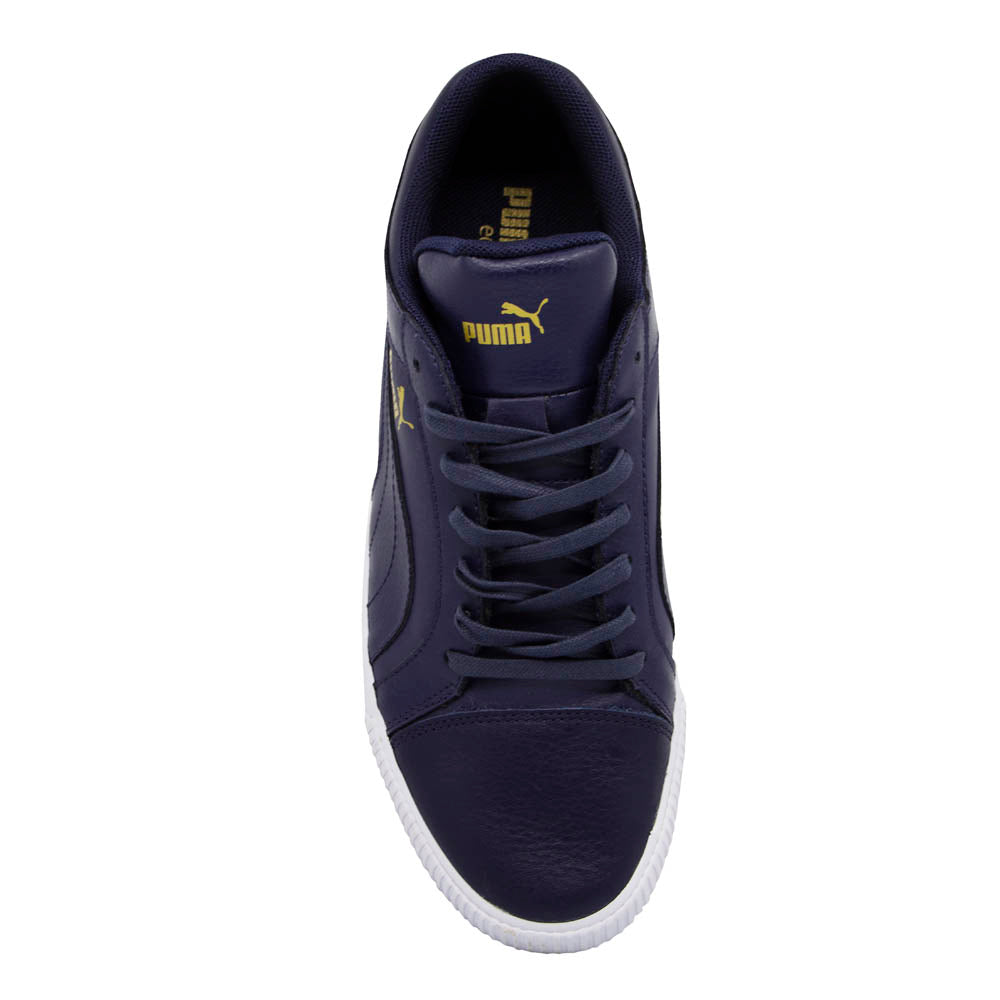 Puma Street Jump Lo JPD Navy Blue Leather Low Lace Up Mens Trainers 356526 02