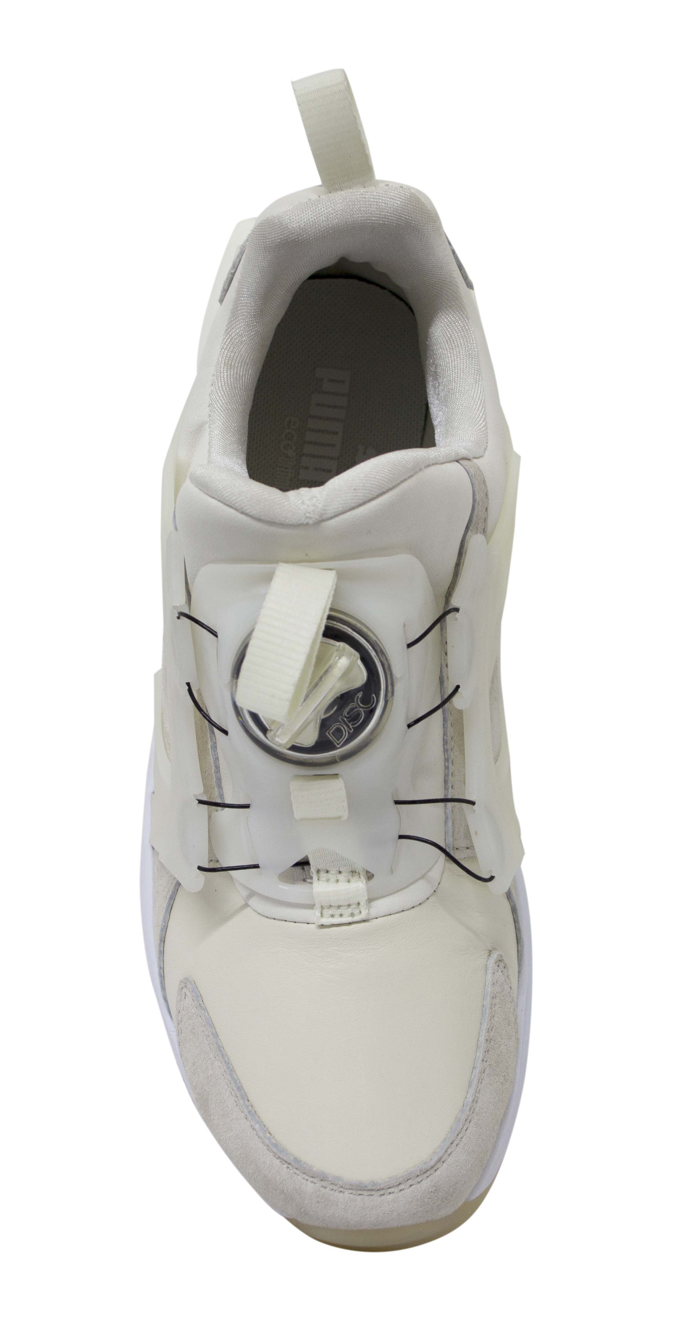 Puma Disc Swift Tech Slip On White Leather Mens Running Trainers 356904 01