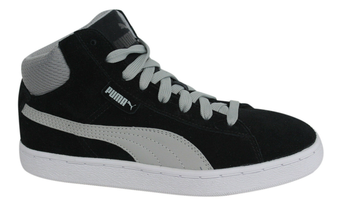 Puma 1948 Mid Lace Up Black Grey Suede Leather Mens Trainers 359138 07 D25