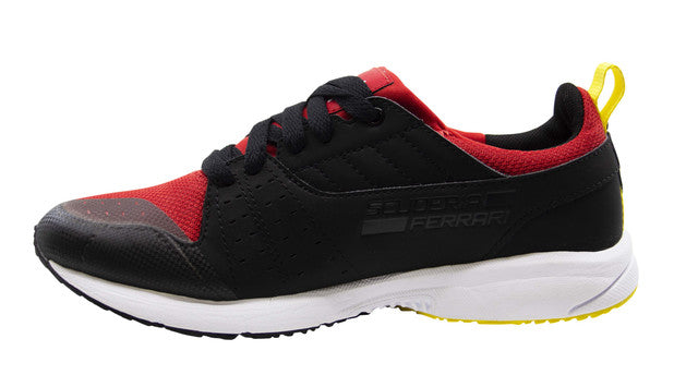 Puma Juniors Pitlane SF Synthetic Black Red Lace Up Trainers 360885 02