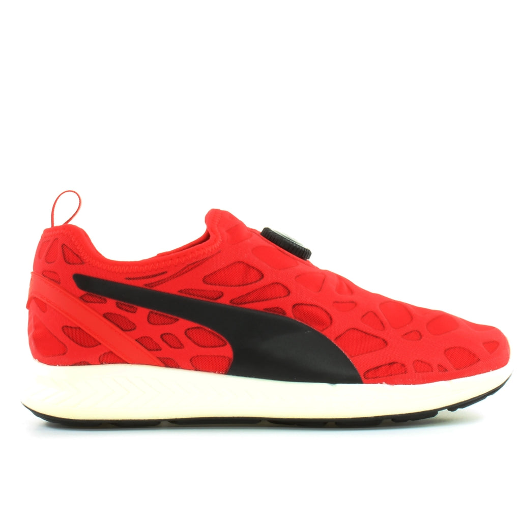 Puma Disc Sleeve Ignite Foam Red Textile Disc Slip On Mens Trainers 360946 03