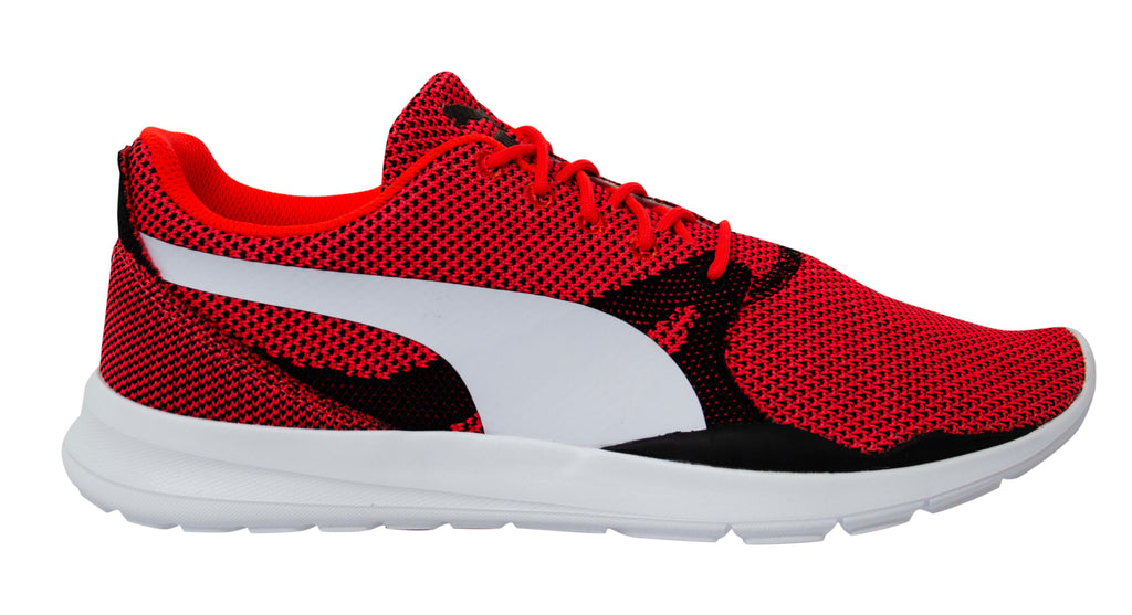 Puma Duplex Evo Knit Red Textile Mens Lace Up Trainers 362043 01