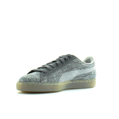 Puma Basket Knit Mens Metallic Silver Trainers