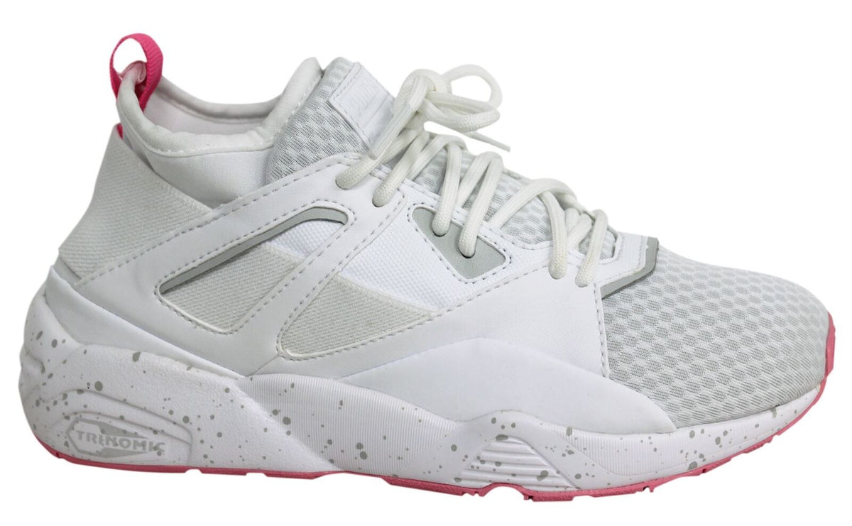 Puma Blaze of Glory Lace Up White Textile Junior Trainers 363383 03 B9B