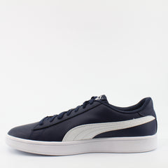 Puma Smash V2 Navy Leather Mens Lace Up Trainers 365215 05