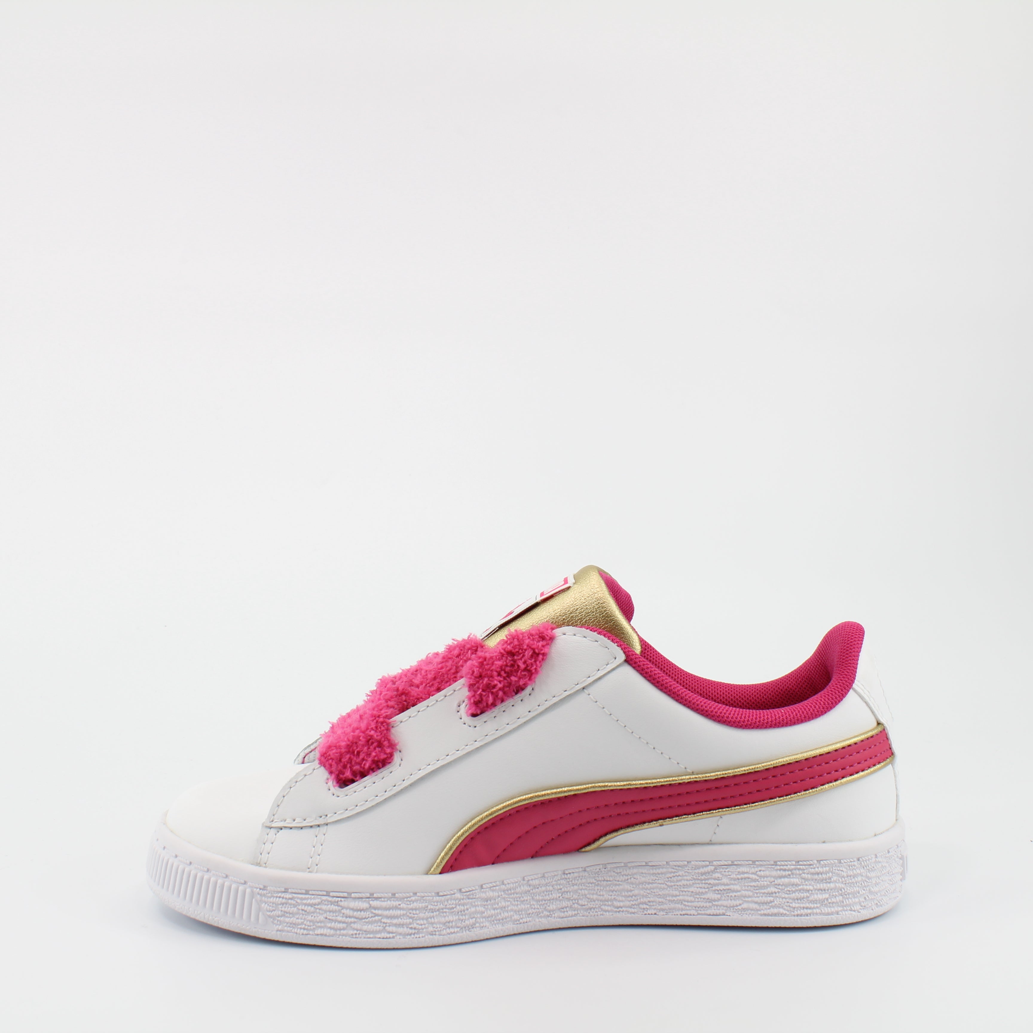 Puma Minions Basket Heart Kids White Trainers