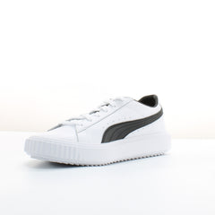 Puma Breaker White Leather Mens Lace Up Trainers 366078 02