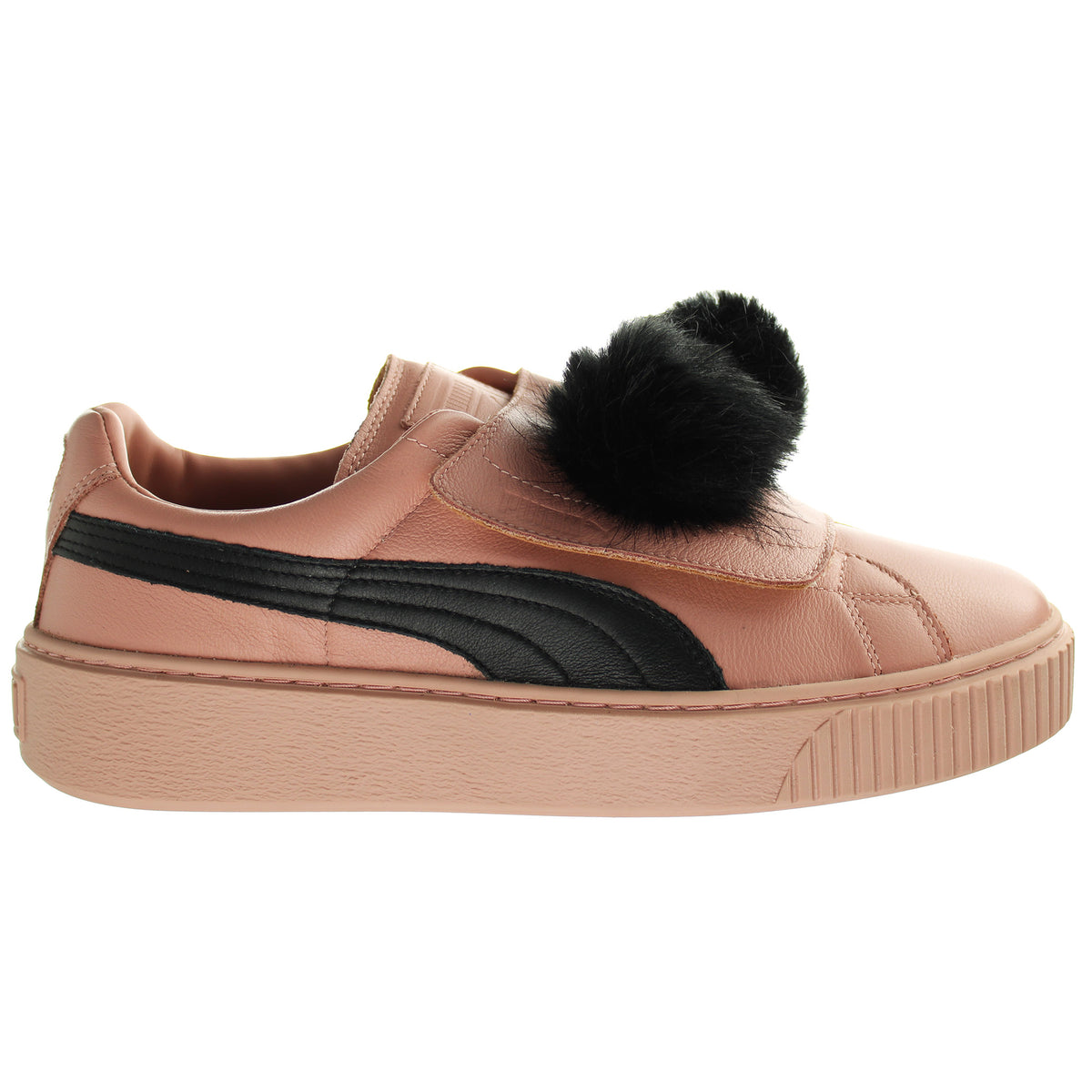 Puma Basket Platform PomPom Womens Pink Trainers