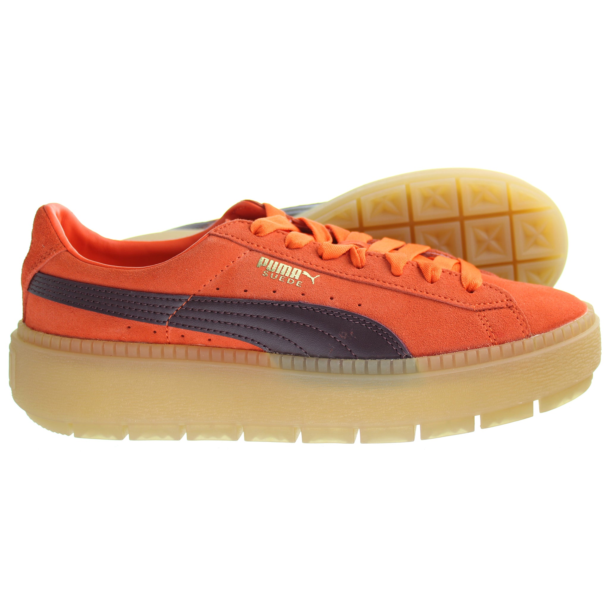 Puma Platform Trace Block Womens Orange Trainers