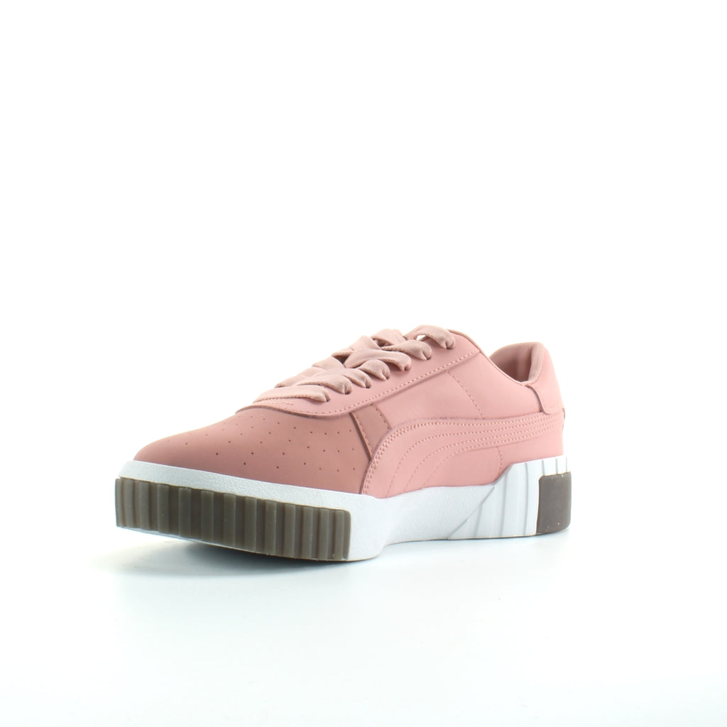 Puma Cali Exotic Pink Leather Womens Lace Up Trainers 369653 02