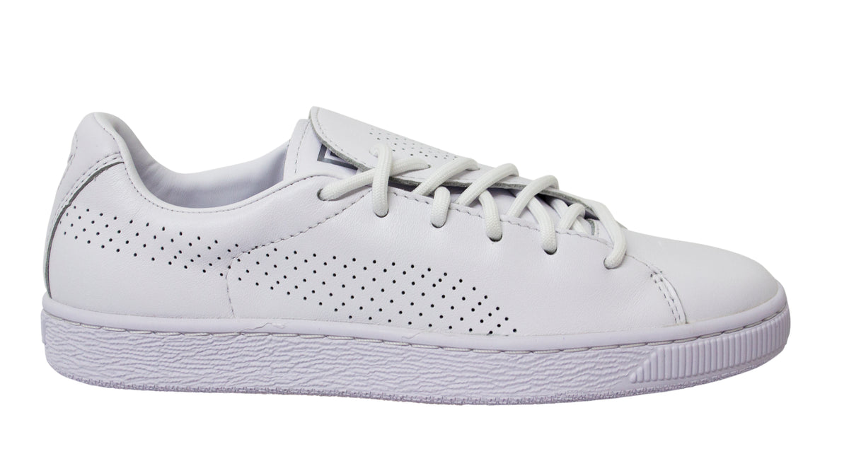 Puma Basket Crush Perf Low White Causal Lace Up Trainers Womens 369689 01