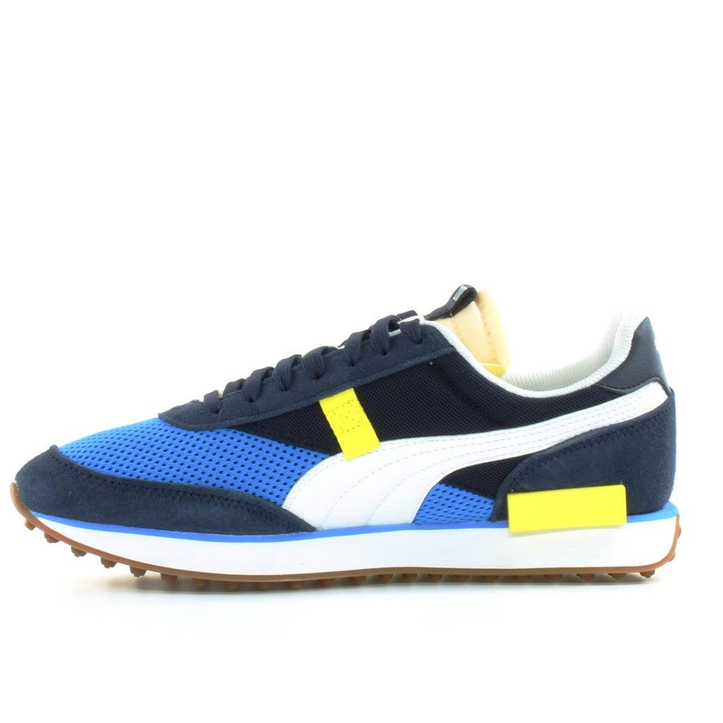 Puma Future Rider Stream On Blue Synthetic Mens Lace Up Trainers 371530 07