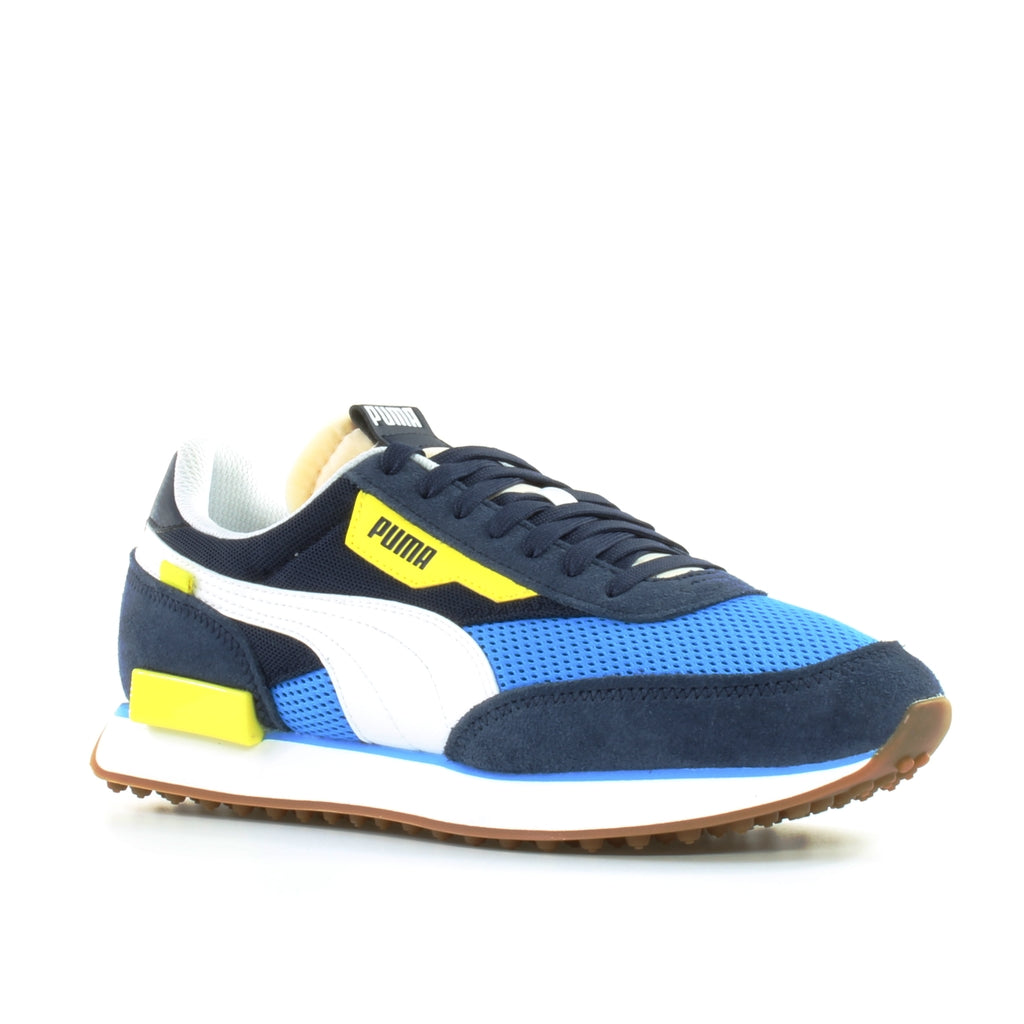 Puma Future Rider Stream On Blue Synthetic Mens Lace Up Trainers 371530 07