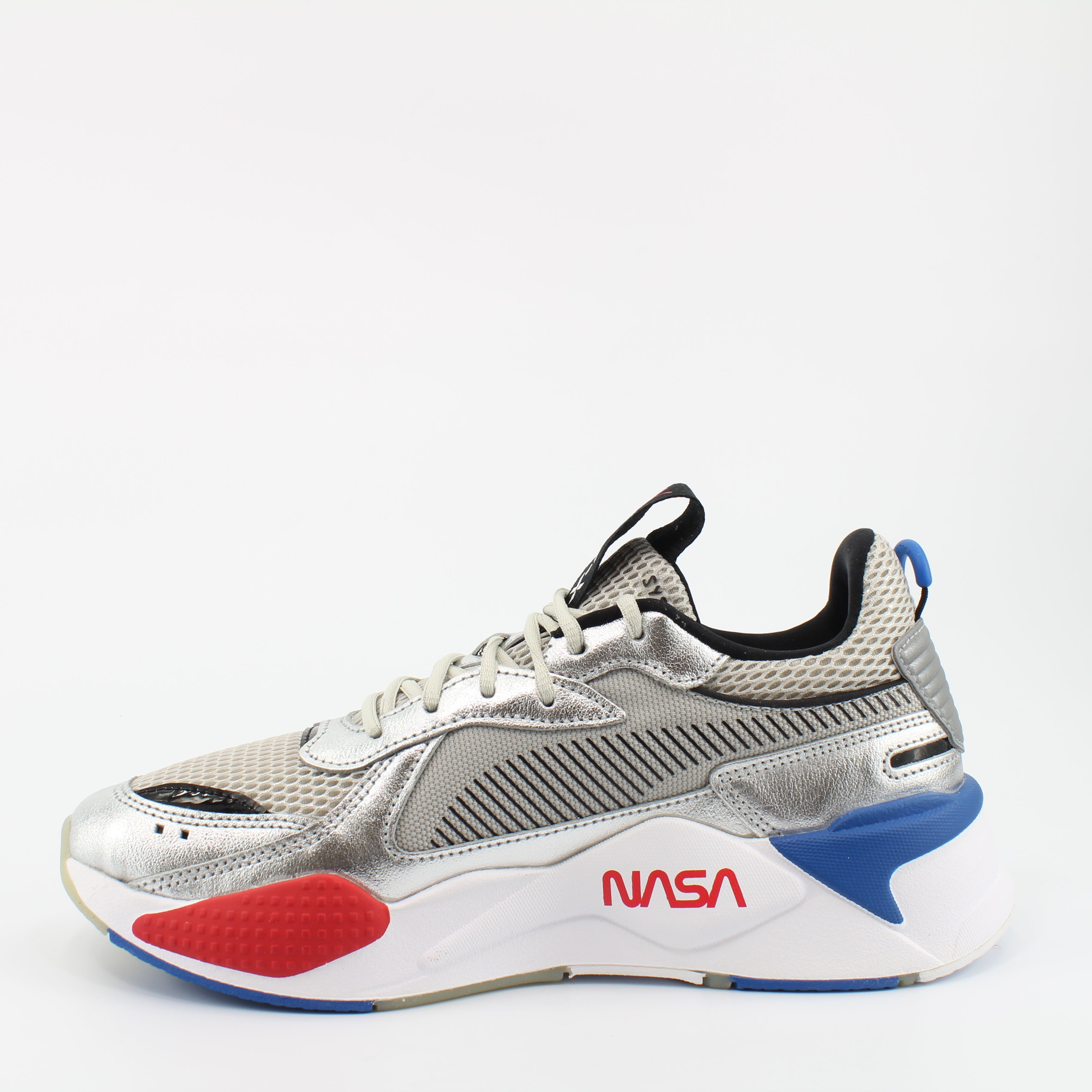 Puma RS x Space Agency Silver Textile Mens Lace Up Trainers 372511 01