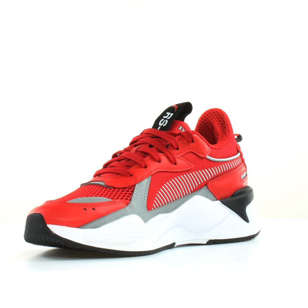 Puma RS-X Layers Red Textile Mens Lace Up Trainers 374170 03