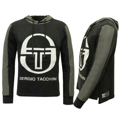 Sergio Tacchini Graphic Logo Mens Black Hoodie