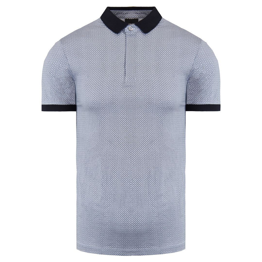 Emporio Armani Printed Mens Blue Polo Shirt