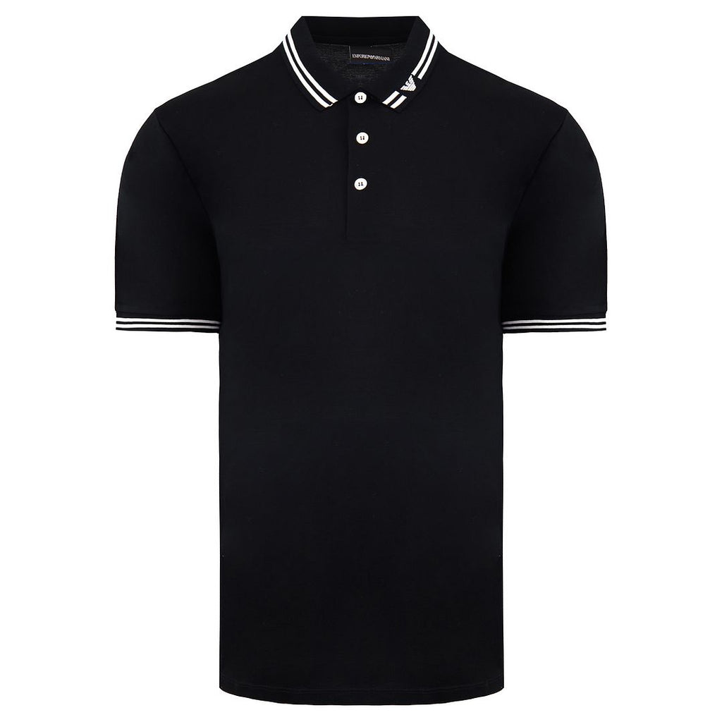 Emporio Armani Mens Black Polo Shirt