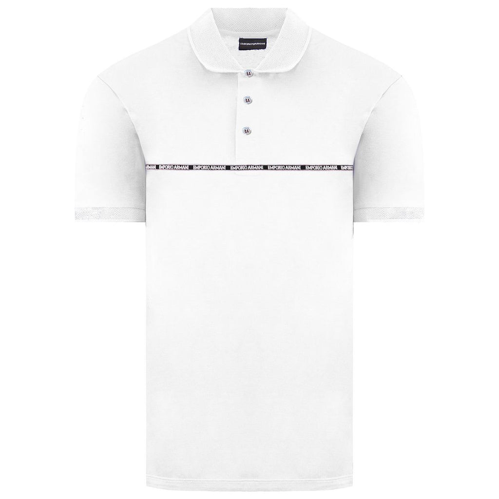 Emporio Armani Logo Mens White Polo Shirt