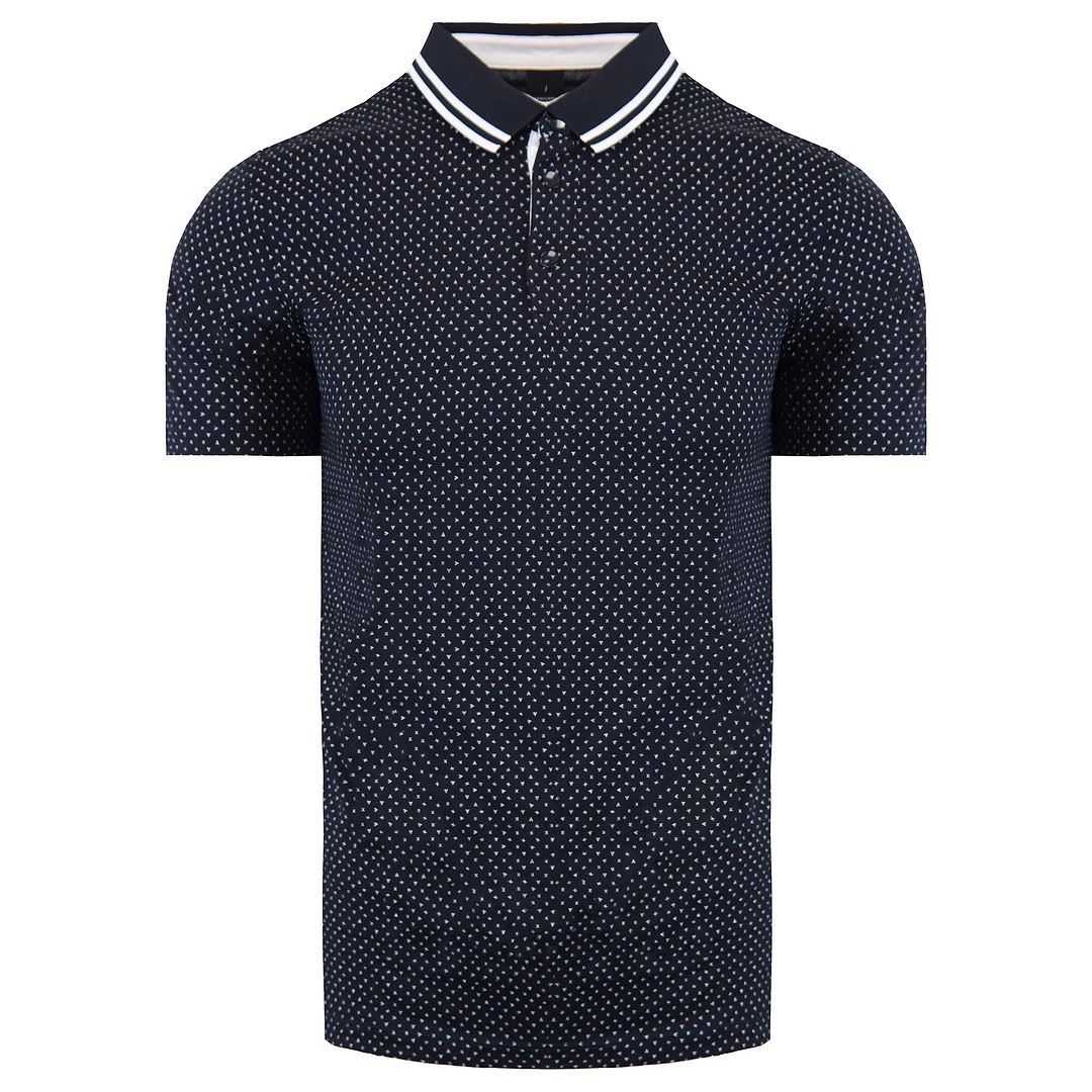 Armani Exchange AOP Mens Navy Polo Shirt