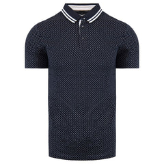 Armani Exchange AOP Mens Navy Polo Shirt