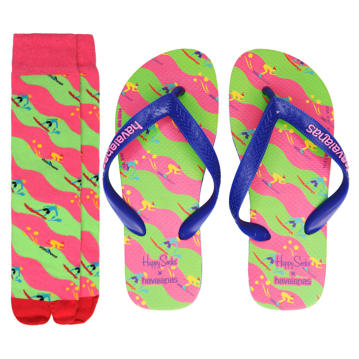 Havaianas x Happy Socks Womens Multicoloured Flip-Flops