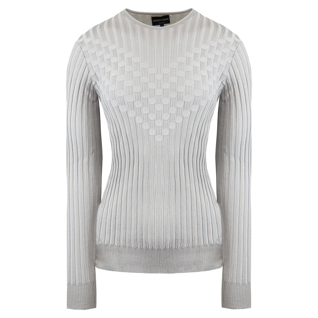 Emporio Armani Womens Light Grey Sweater