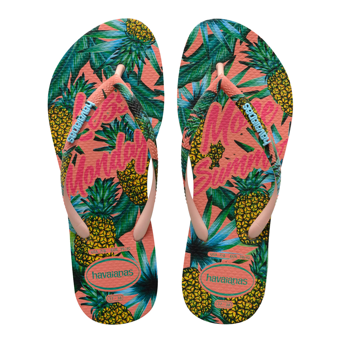 Havaianas Slim Paradiso Womens Pink/Green Flip-Flops