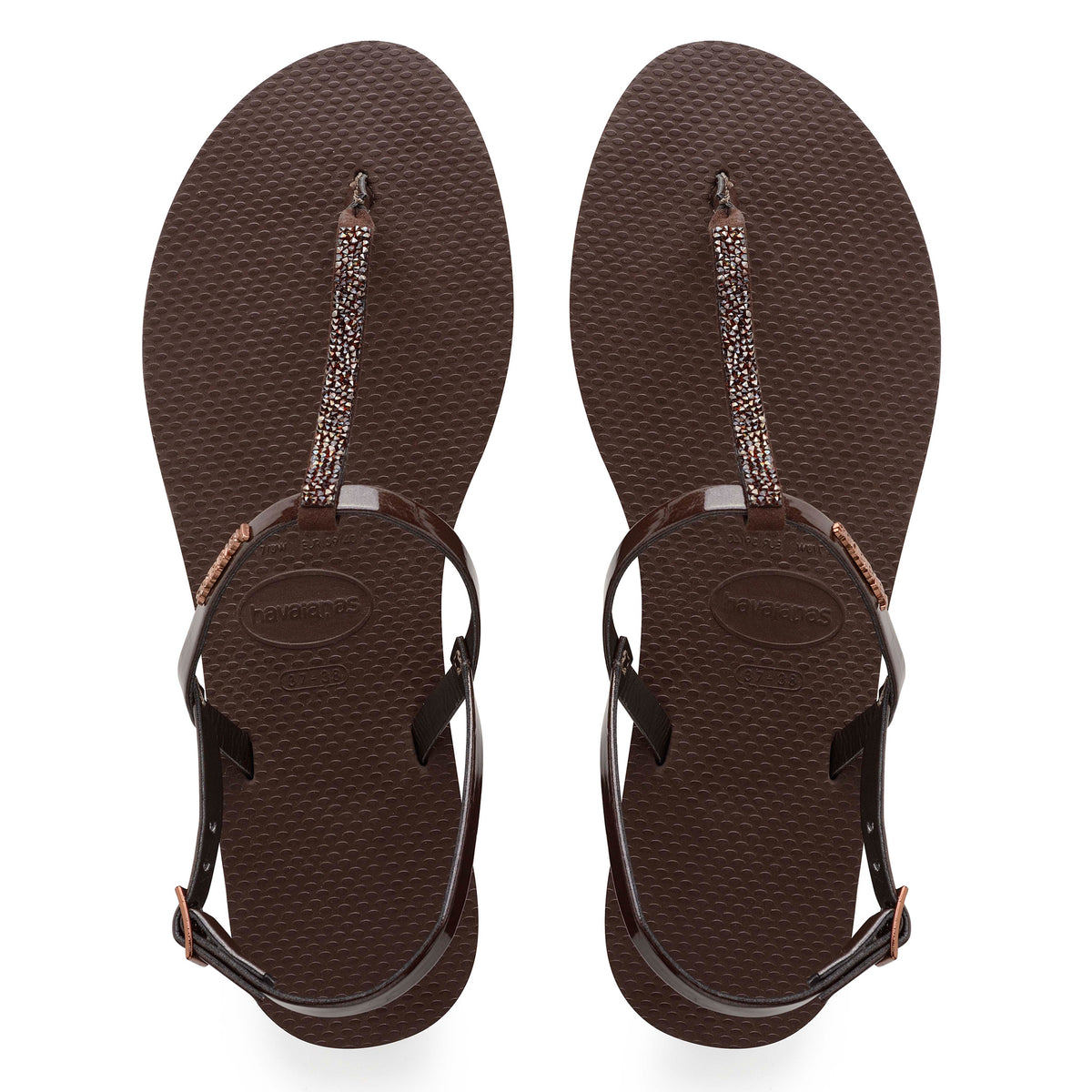 Havaianas You Riviera Crystal Womens Brown Sandals