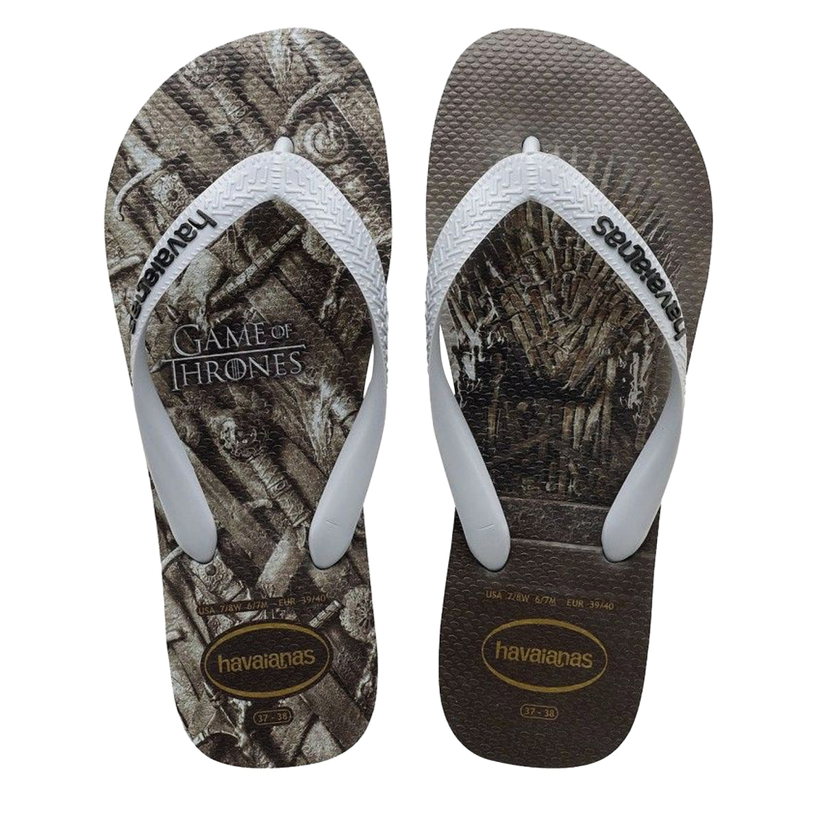 Havaianas Top Game Of Thrones Mens Brown Flip-Flops