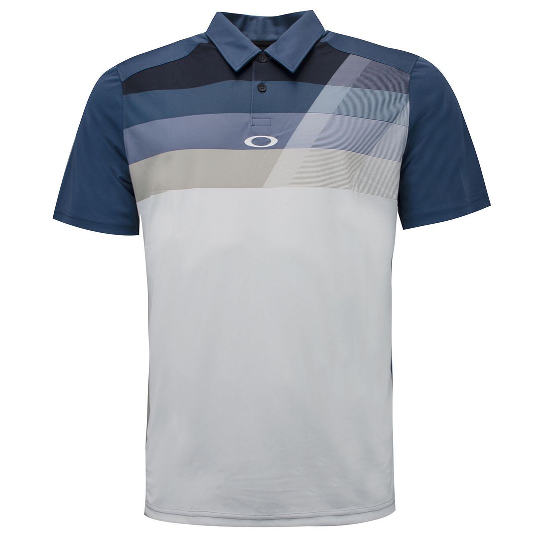 Oakley Short Sleeve Collared Blue Mens Donner Golf Polo Shirt 434145 64W