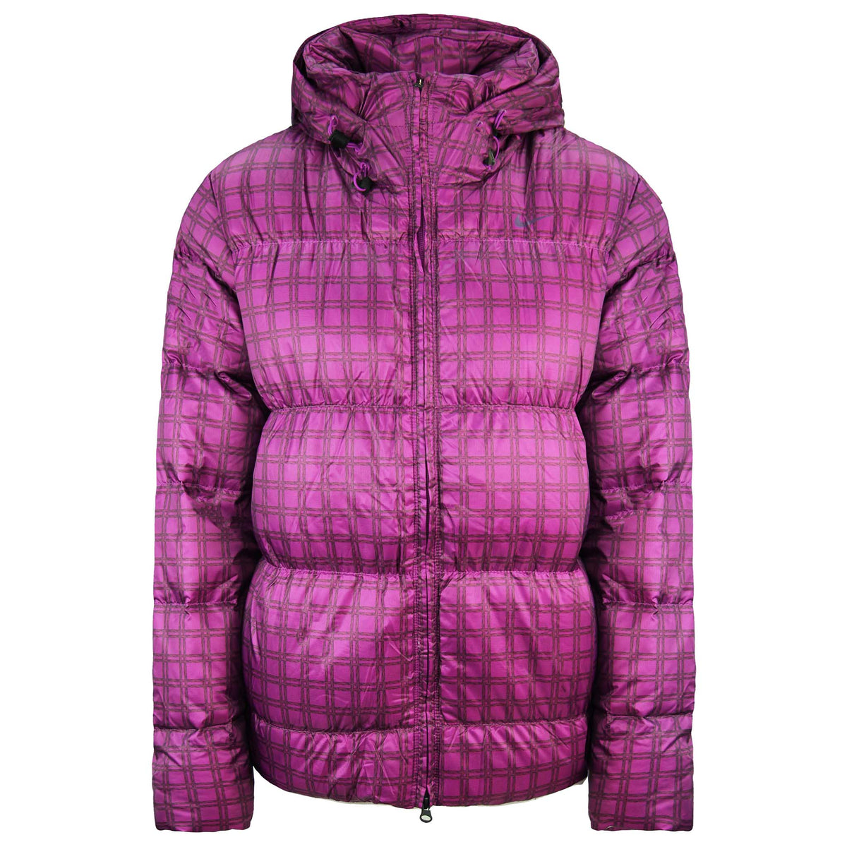 Nike Puffer Quilted Goose Down Hooded Womens Purple Coat 447991 555