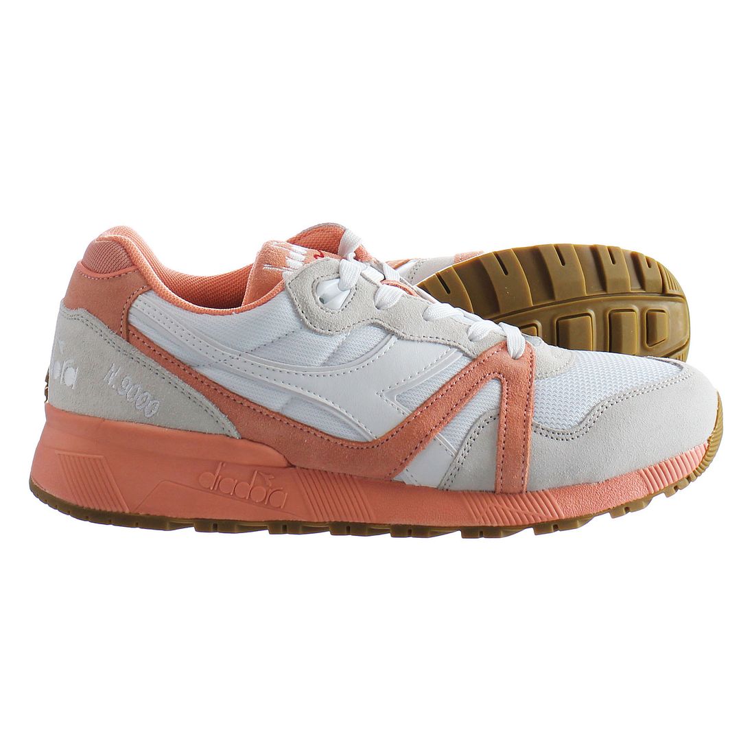 Diadora N9000 III Mens White/Peach Trainers