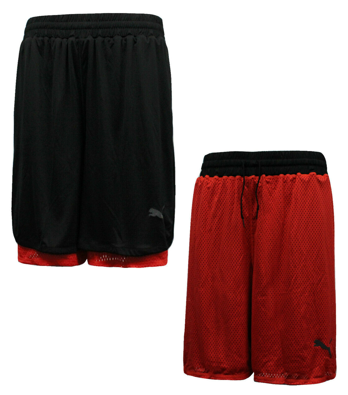 Puma Active Training Mens Reversible Shorts Training Black Red 515176 08 R5E