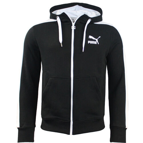 Puma Mens Full Zip Hooded Black Sweat Top Track Jacket 558415 24 A20D