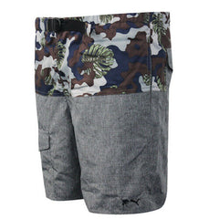 Puma Multicoloured Grey Patterned Polyester Mens Board Shorts