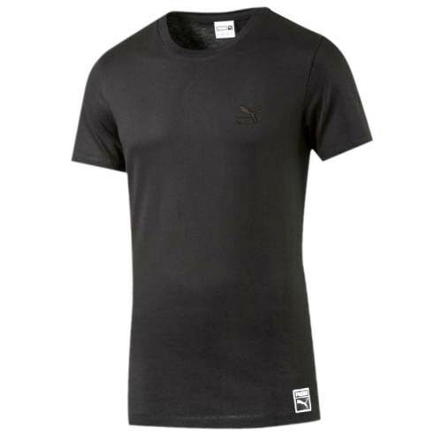 Puma Archive Crew Plain Black Cotton Short Sleeve Mens T-Shirt 570789 01 RW35