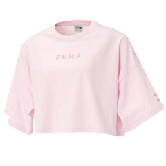 Puma Short Sleeved Pink Crew Neck Womens Crop Top 573154 05 A20D